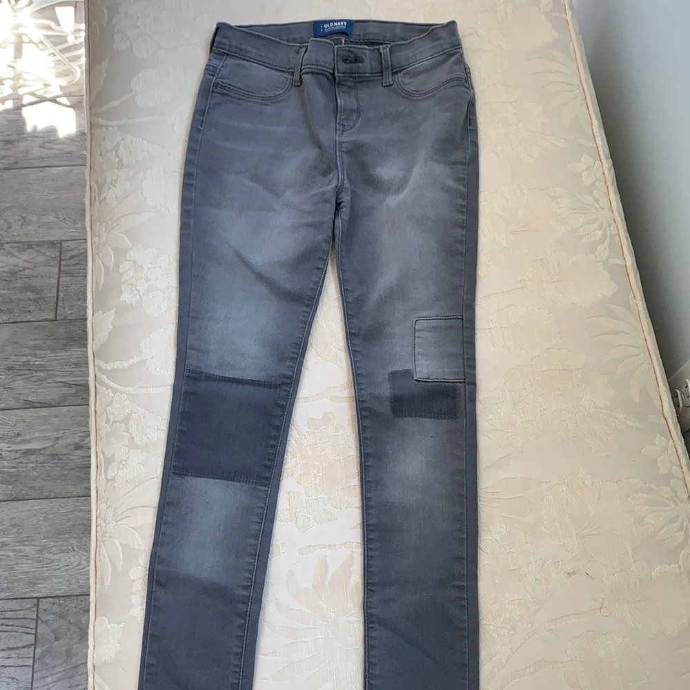 Old Navy patchwork gray jeans